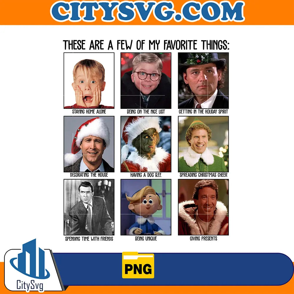 TheseAFewOfMyFavoriteThingsChristmasMovieFriendsPng