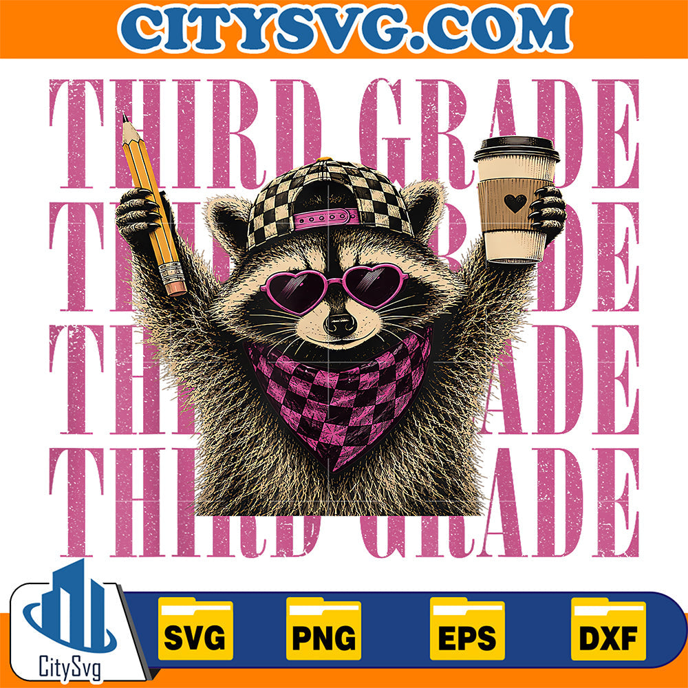 Third-3rd-Grade-Teacher-Feral-Raccoon-Back-To-School-Svg
