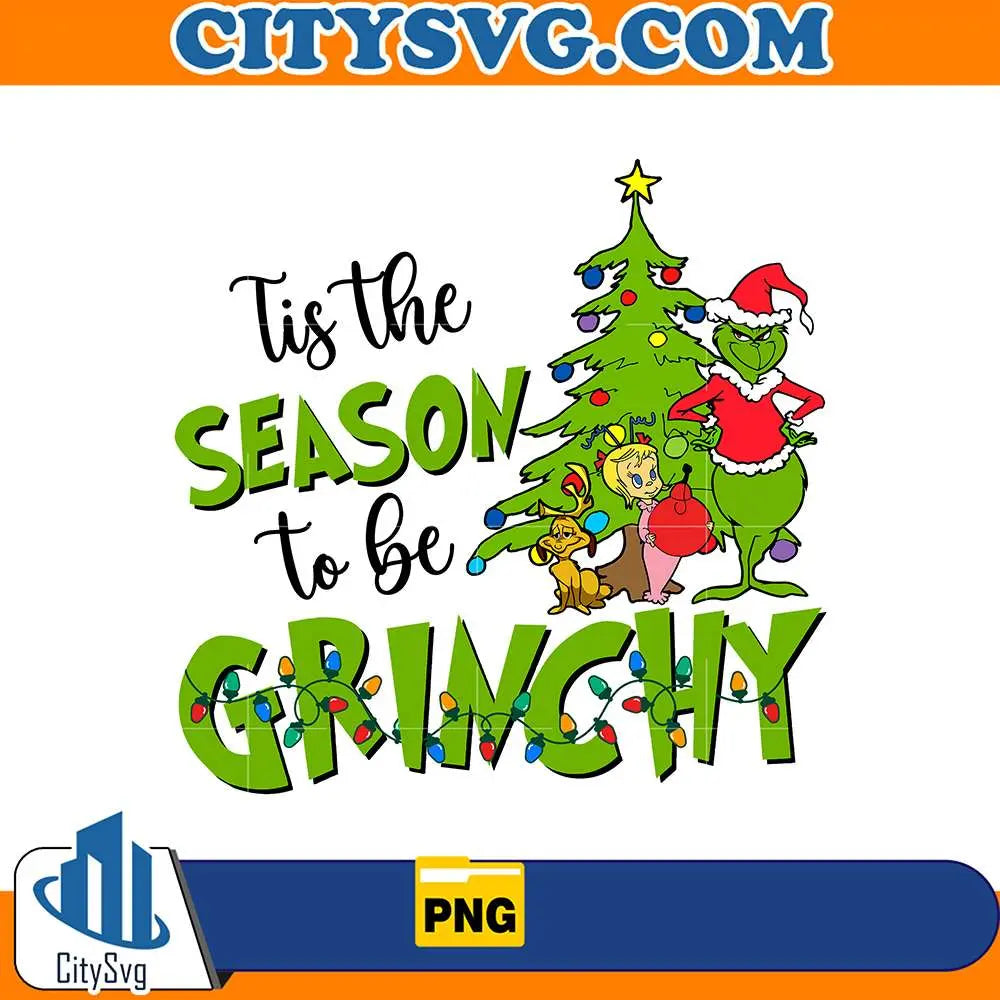 TisTheSeasonToBeGrinchyTreeChristmasPng