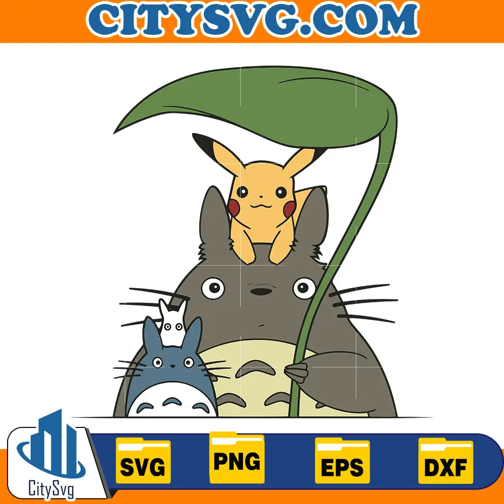 Totoro and Pikachu Svg CitySvg