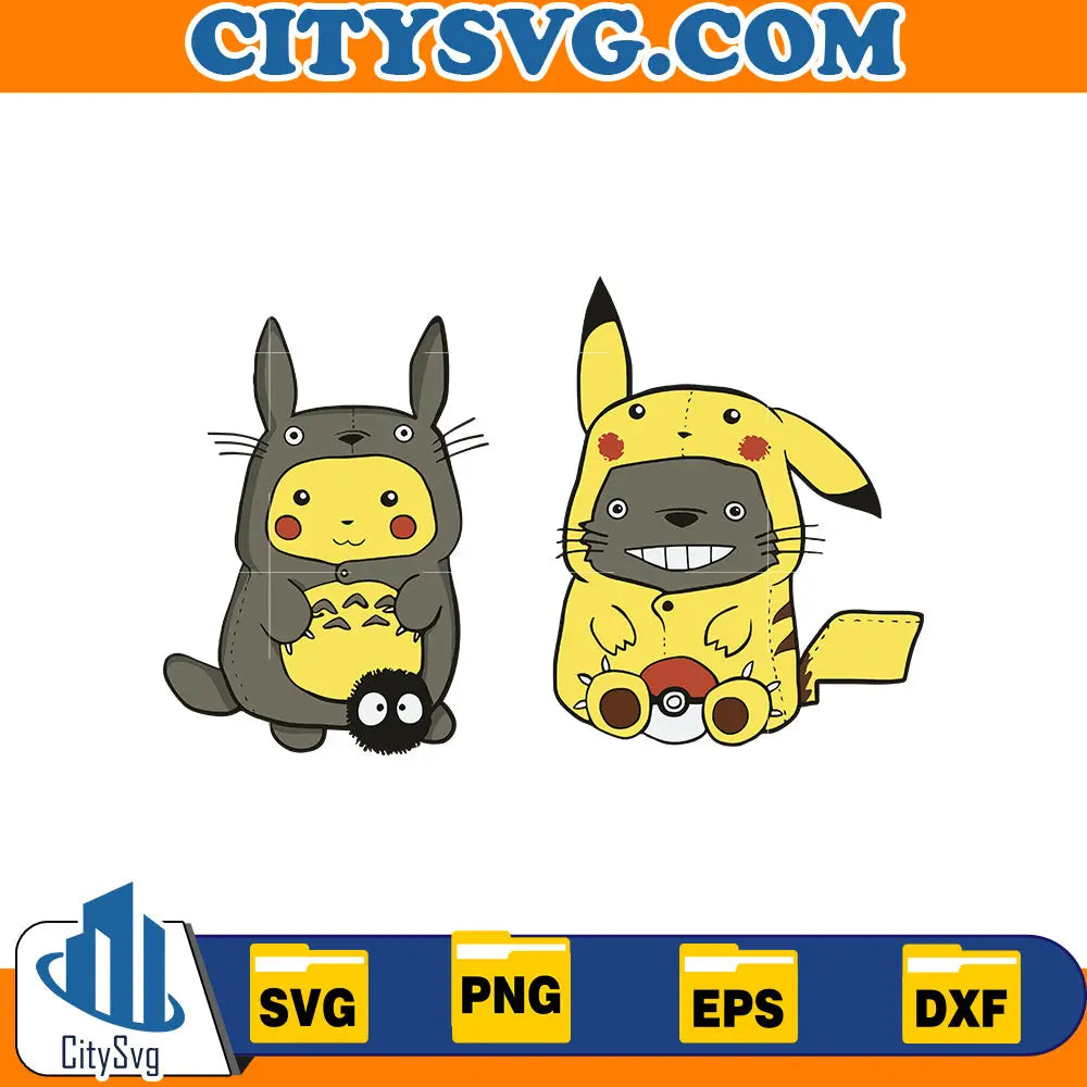 Totoro and Pikachu Svg CitySvg