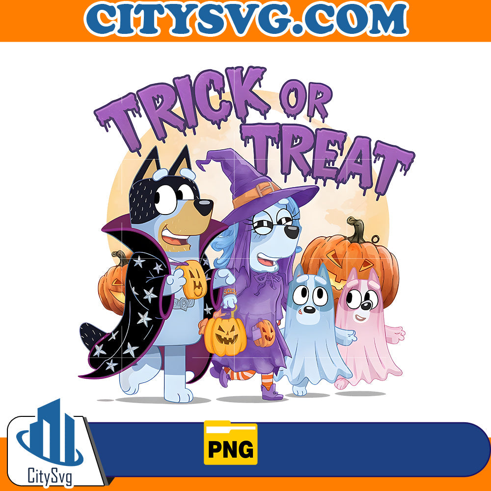 Trick or Treat Bluey Png CitySvg