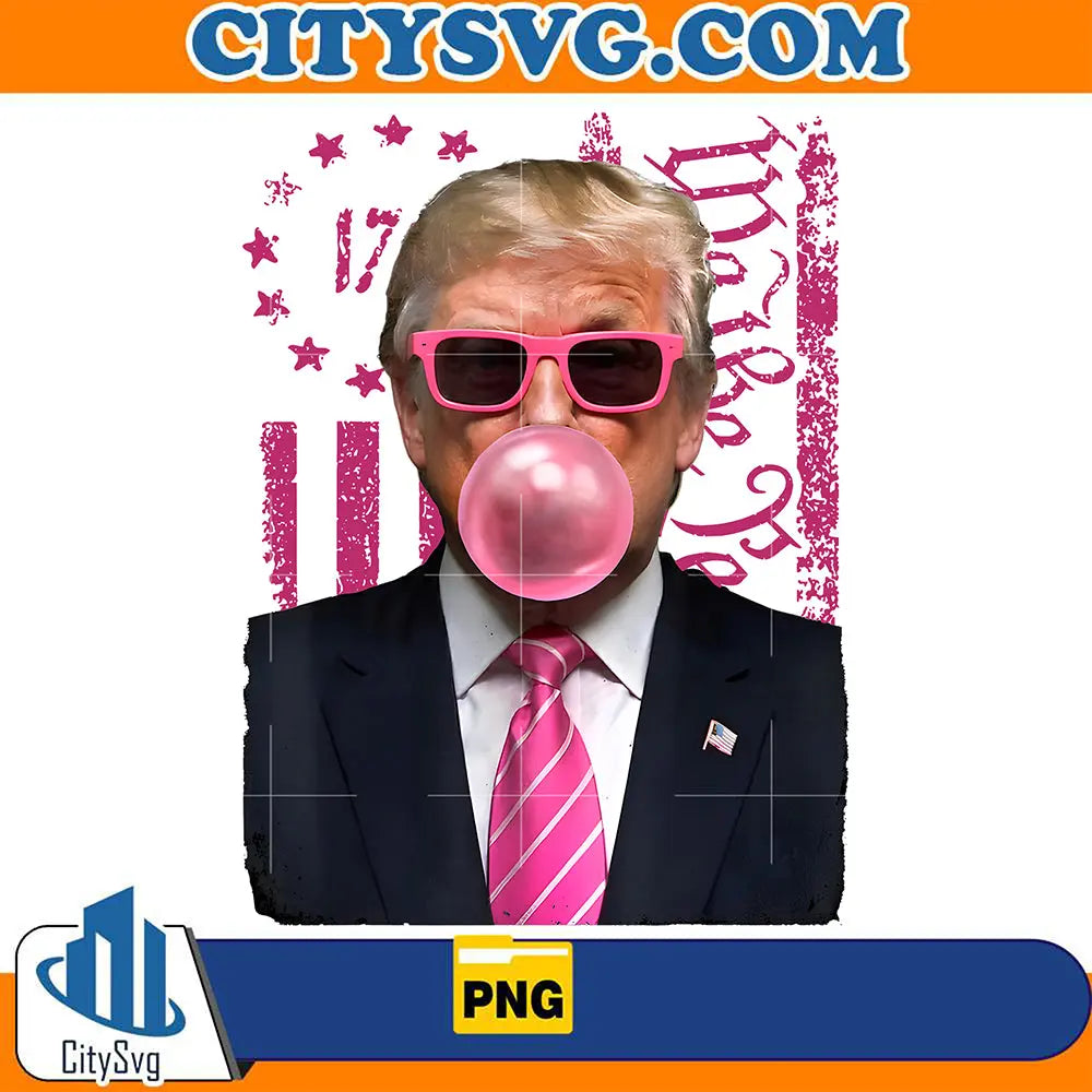 TrumpBubbleGumPinkUsaFlagPng