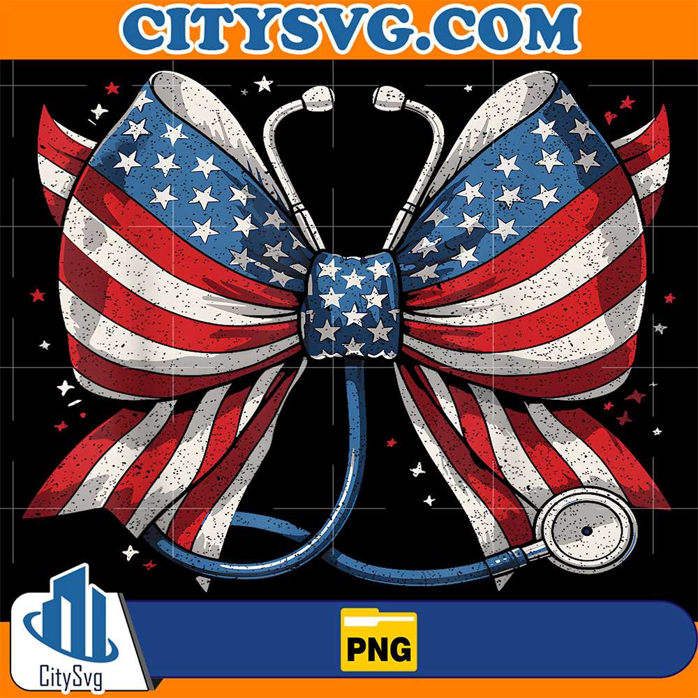 USA-Flag-Stethoscope-Coquette-Bow-RN-Nurse-4th-Of-July-Png
