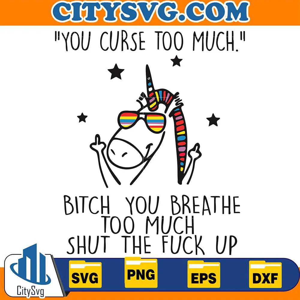 UnicornMemeYouCurseTooMuchSvg