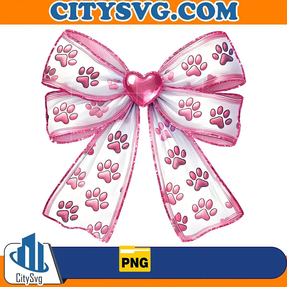 ValentinesDayPawCoquetteBowPng