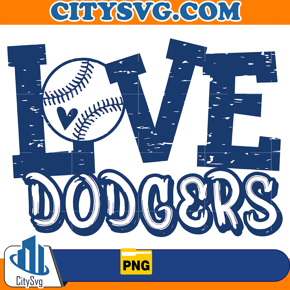 Love Dodgers Svg CitySvg