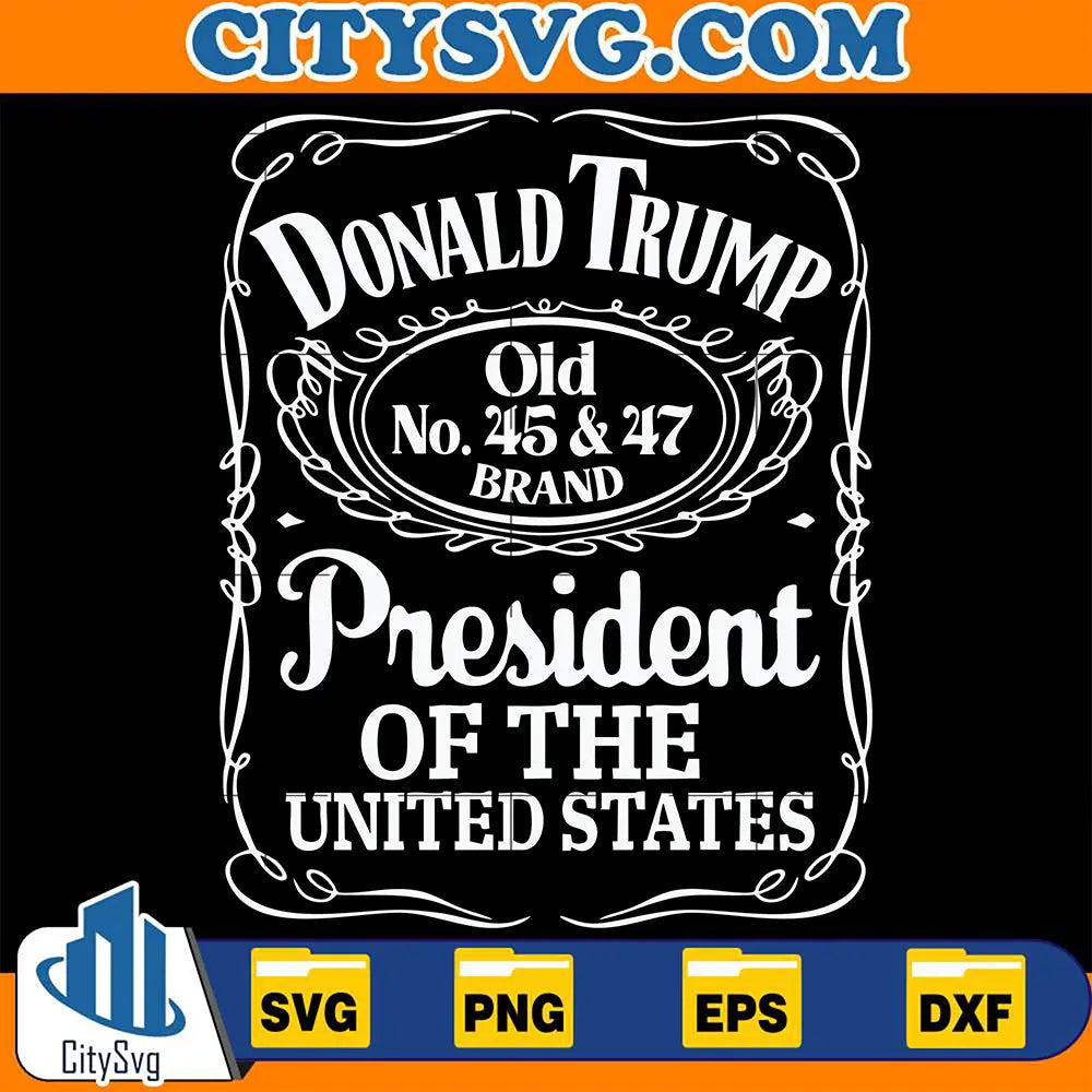 VintageDonaldTrumpWhiskeyBottleParodyLabel45_472024Svg