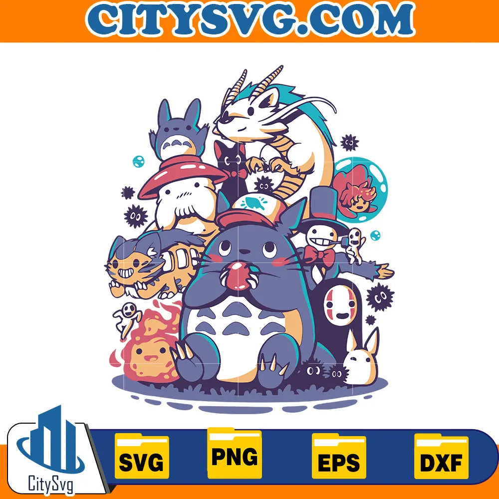 Vintage Ghibli Anime Svg CitySvg
