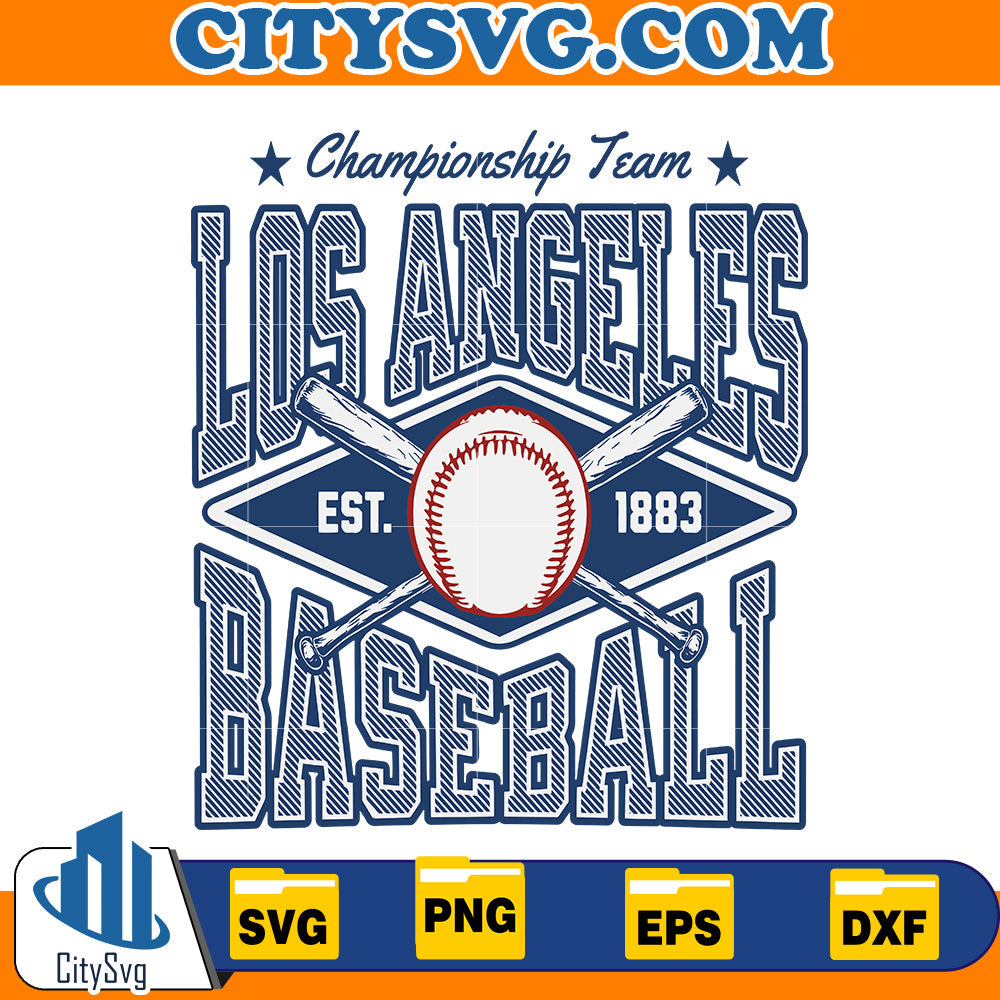Vintage Los Angeles Baseball Svg CitySvg
