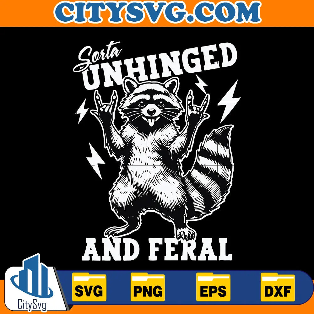 Vintage look unhinged and Feral Svg, Funny Opossum SVG CitySvg