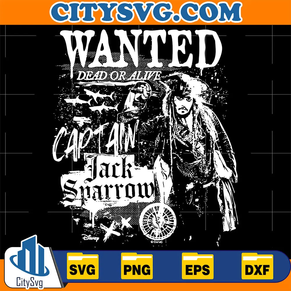 WantedDeadOrAliveCaptainJackSparrowSvg