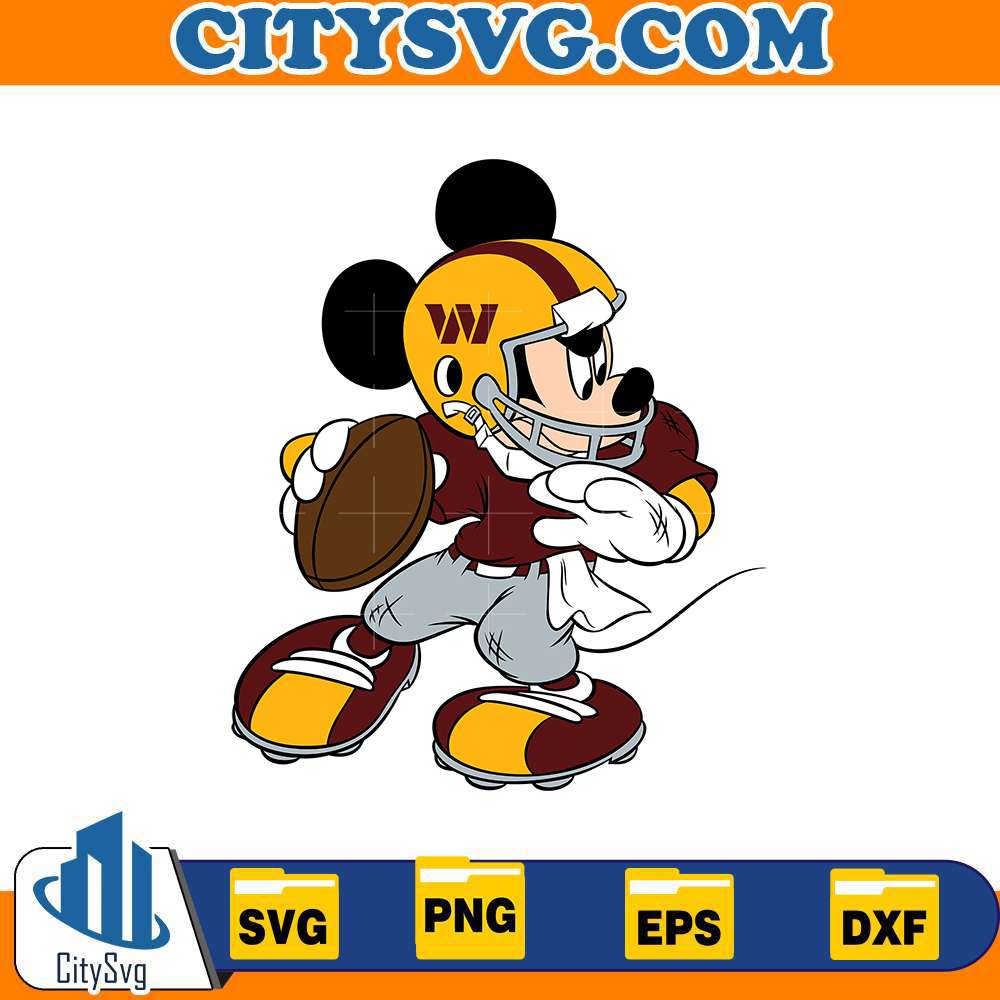 Washington Commanders Mickey Svg CitySvg