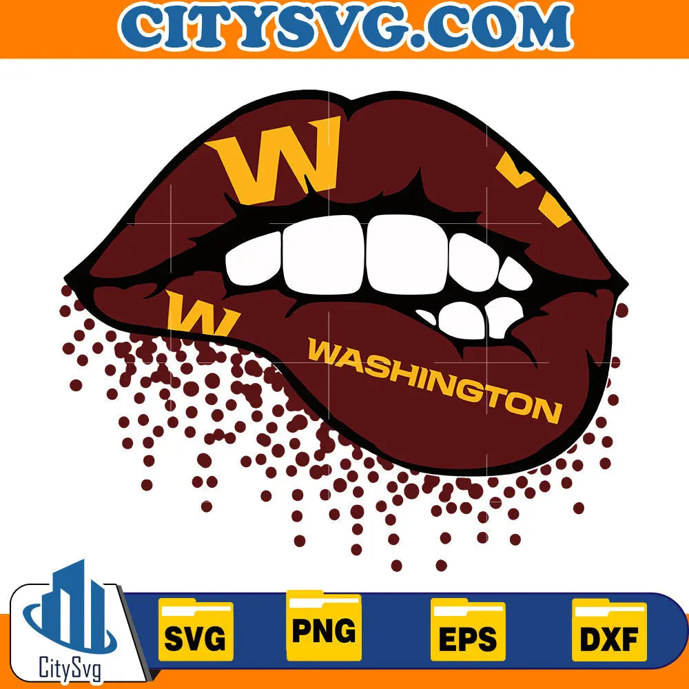 Lips Washington Commanders Svg CitySvg
