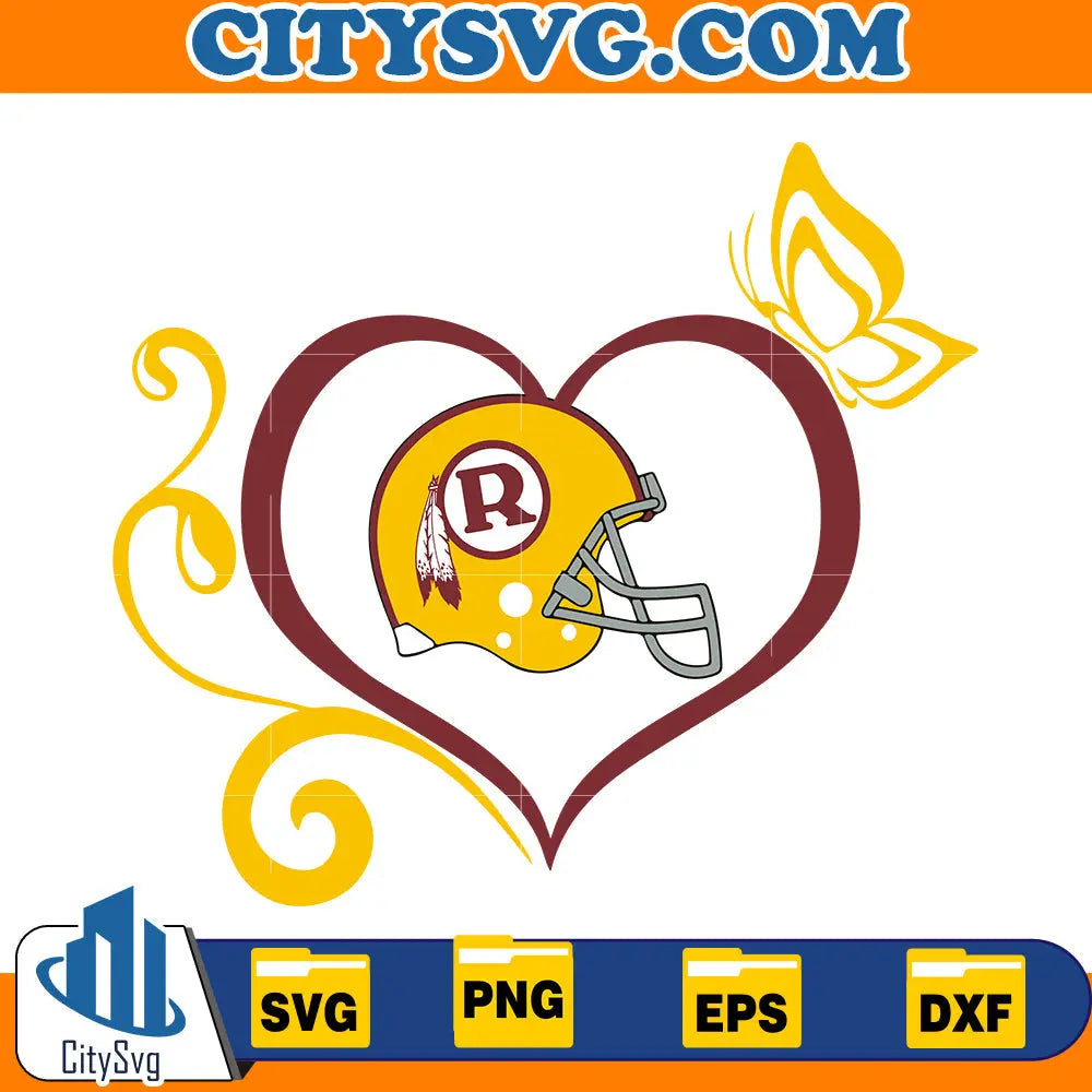 Heart Washington Commanders Svg CitySvg