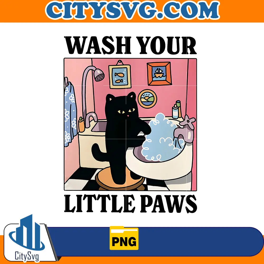 Wash your Paws Cat Png CitySvg