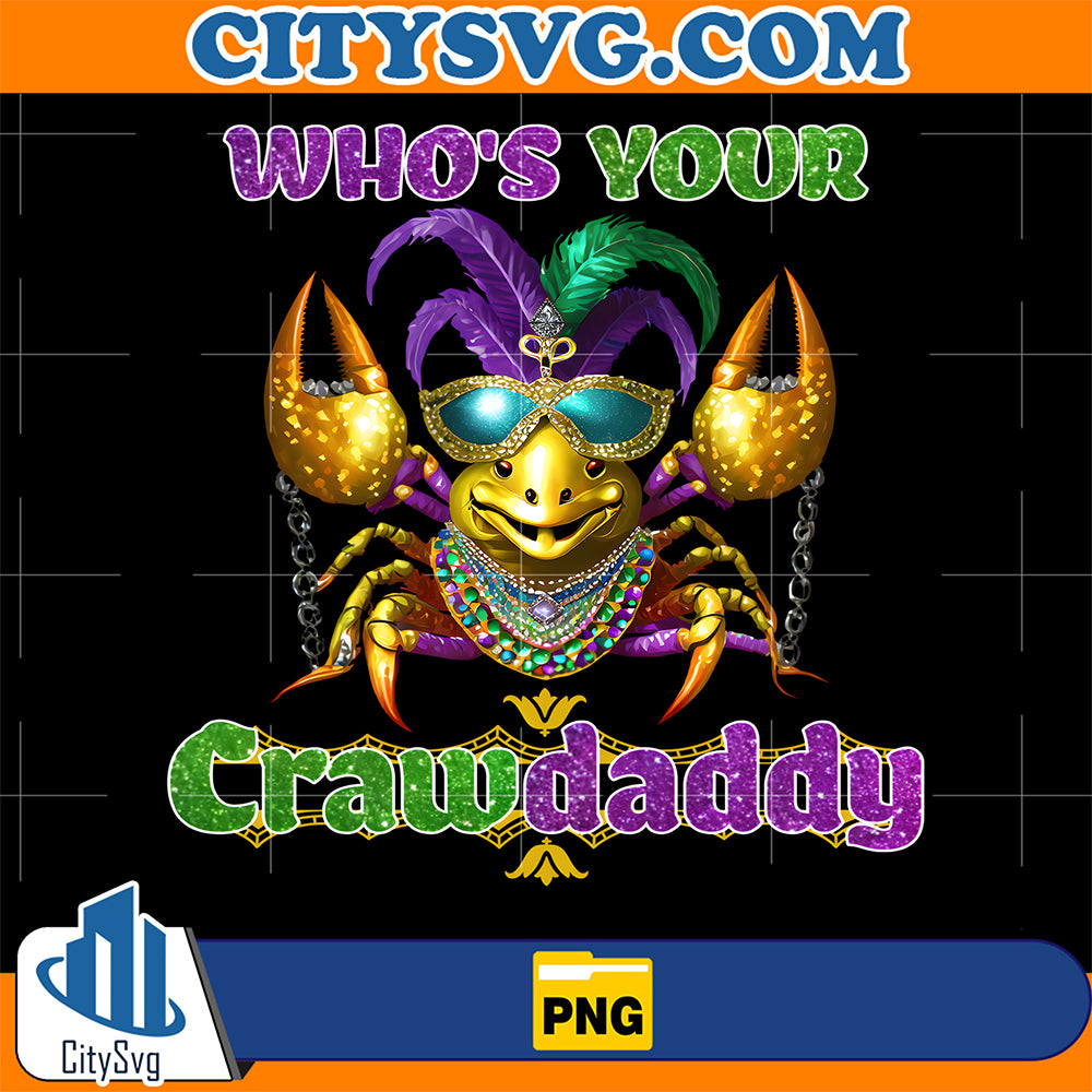 Who-s-Your-Crawdaddy-Mardi-Gras-Crawfish-Party-Costume-Beads-Png
