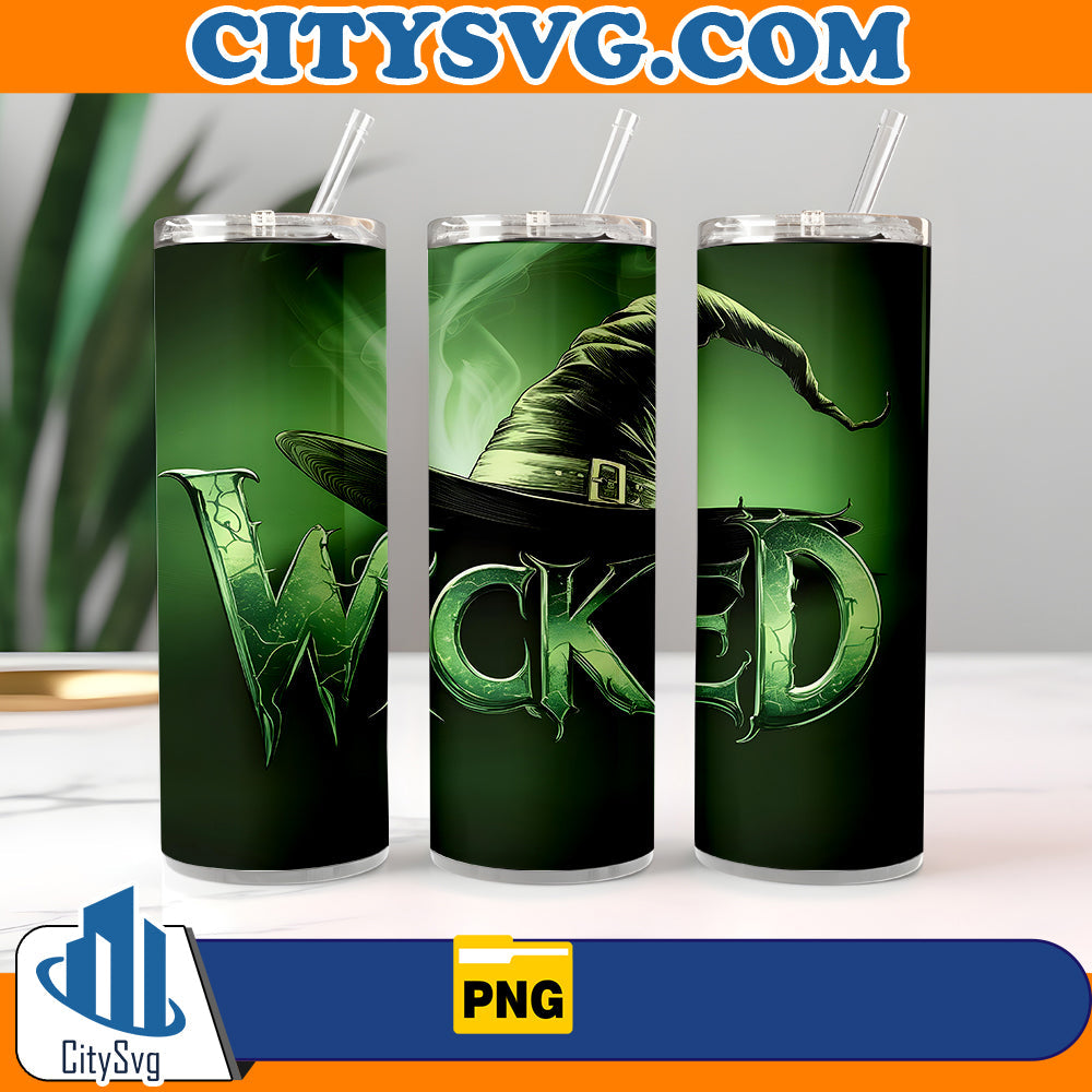 Wicked 20oz Skinny Tumbler Wrap Png CitySvg
