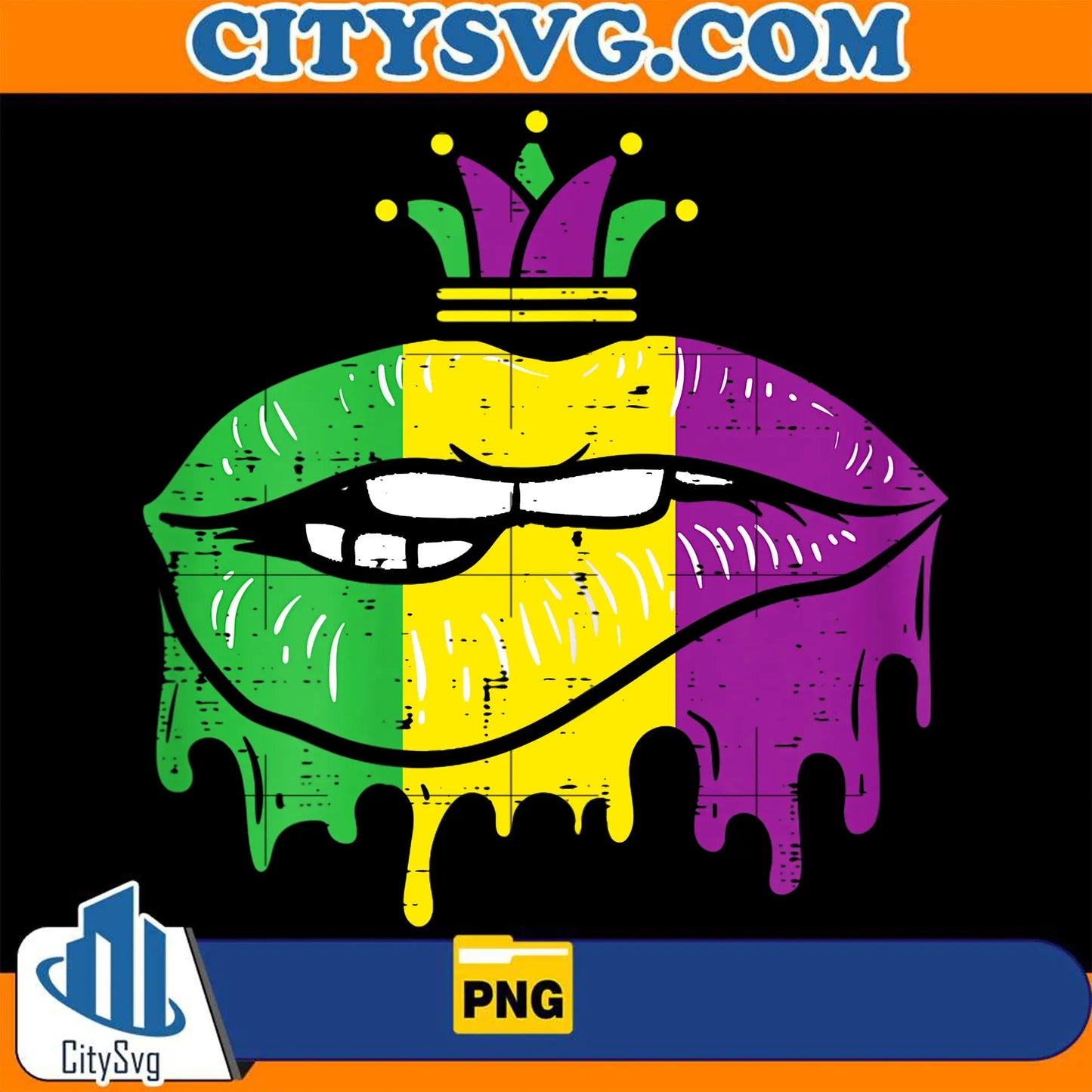 WomensMardiGrasDippingLipsJesterHatMouthCarnivalPng