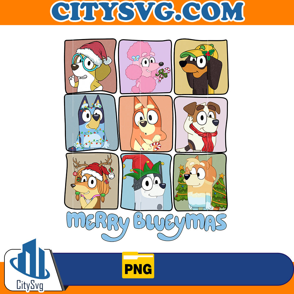 Merry Blueymas Family Christmas Png CitySvg