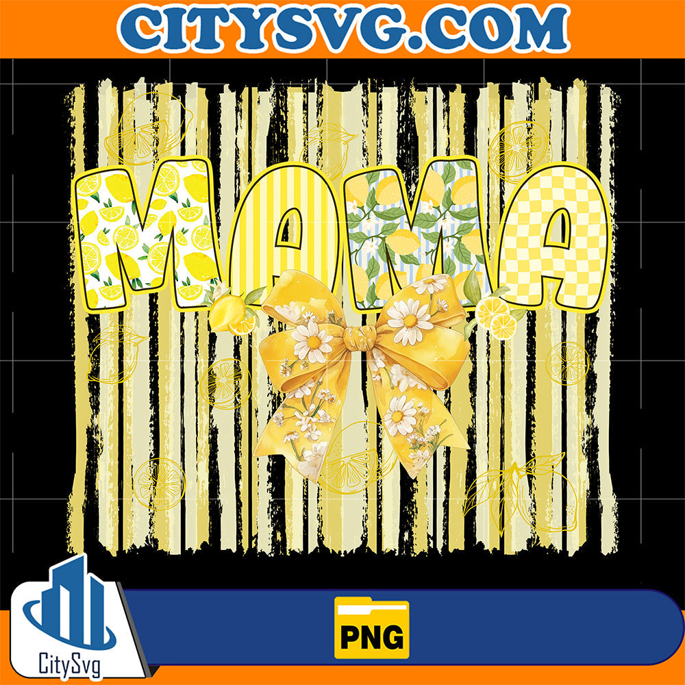 Yellow-Floral-Bow-Mama-Lemon-Png