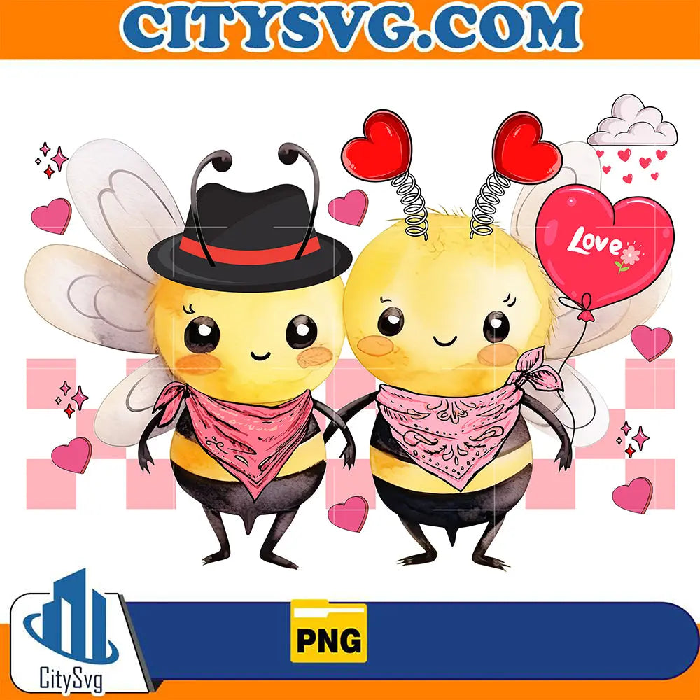 Love Bee Valentine Png CitySvg