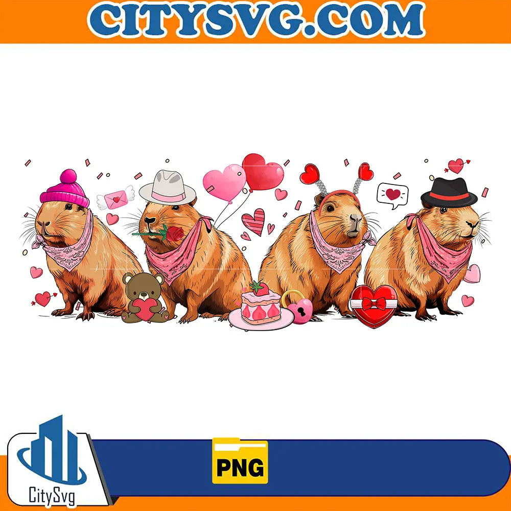 Capybara Valentine Png CitySvg