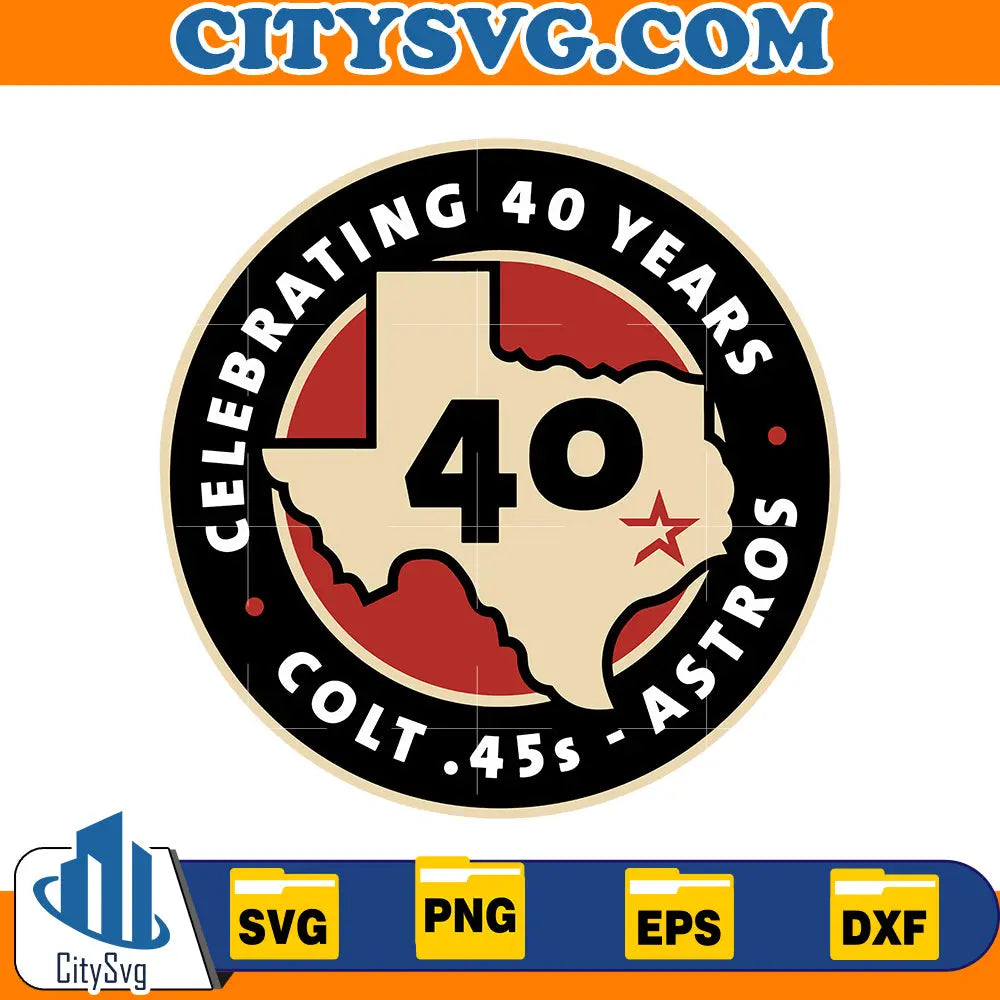 Celebrating 40 years Svg, Colt .45s- astros Svg CitySvg