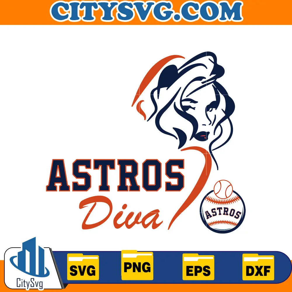 Diva astros svg, Baseball Svg CitySvg