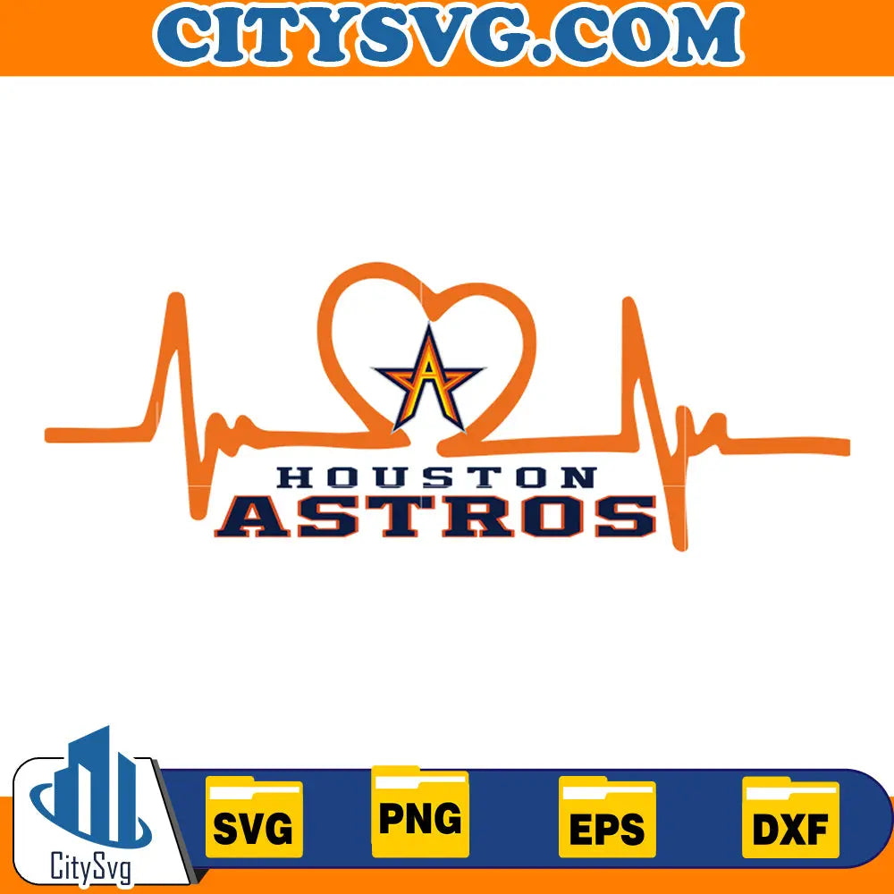 Heartbeat Houston astros svg, Baseball Svg CitySvg