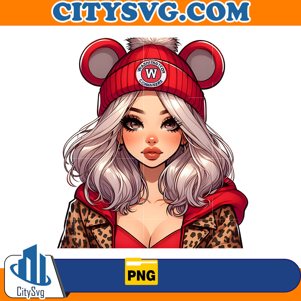 Cute Girl Minnie Washington Commanders Png CitySvg