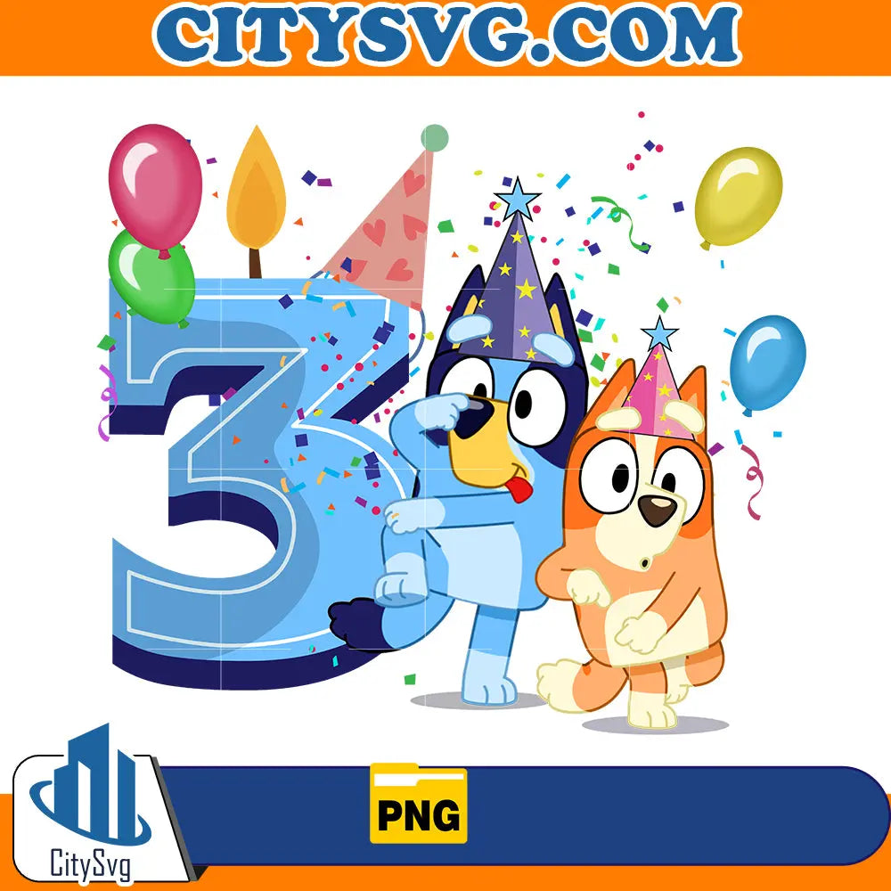 Blueys 3 blue png CitySvg