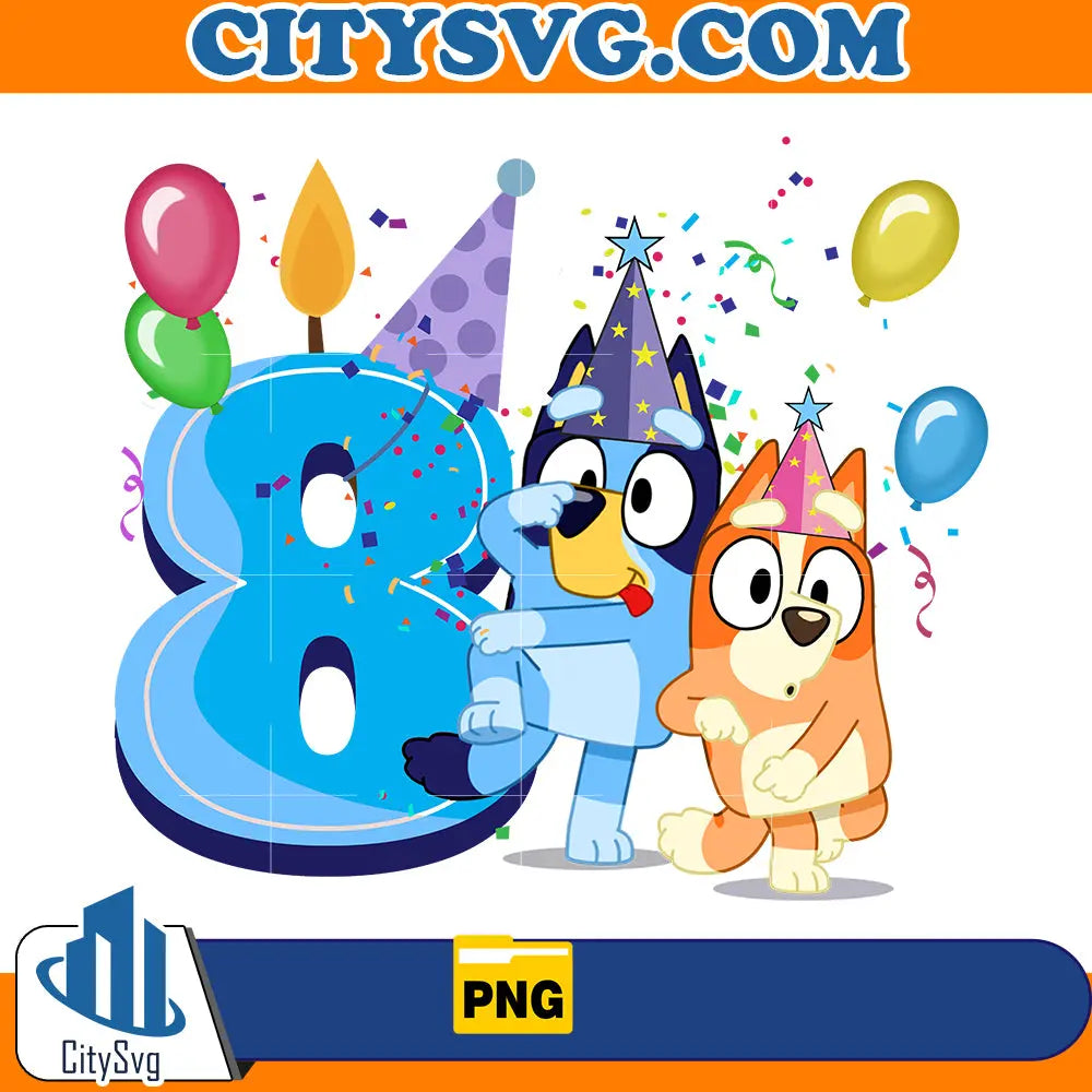 Blueys 8 blue png CitySvg