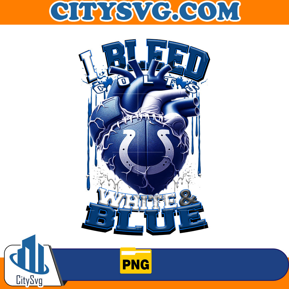 I bleed White & Blue Colts Png CitySvg