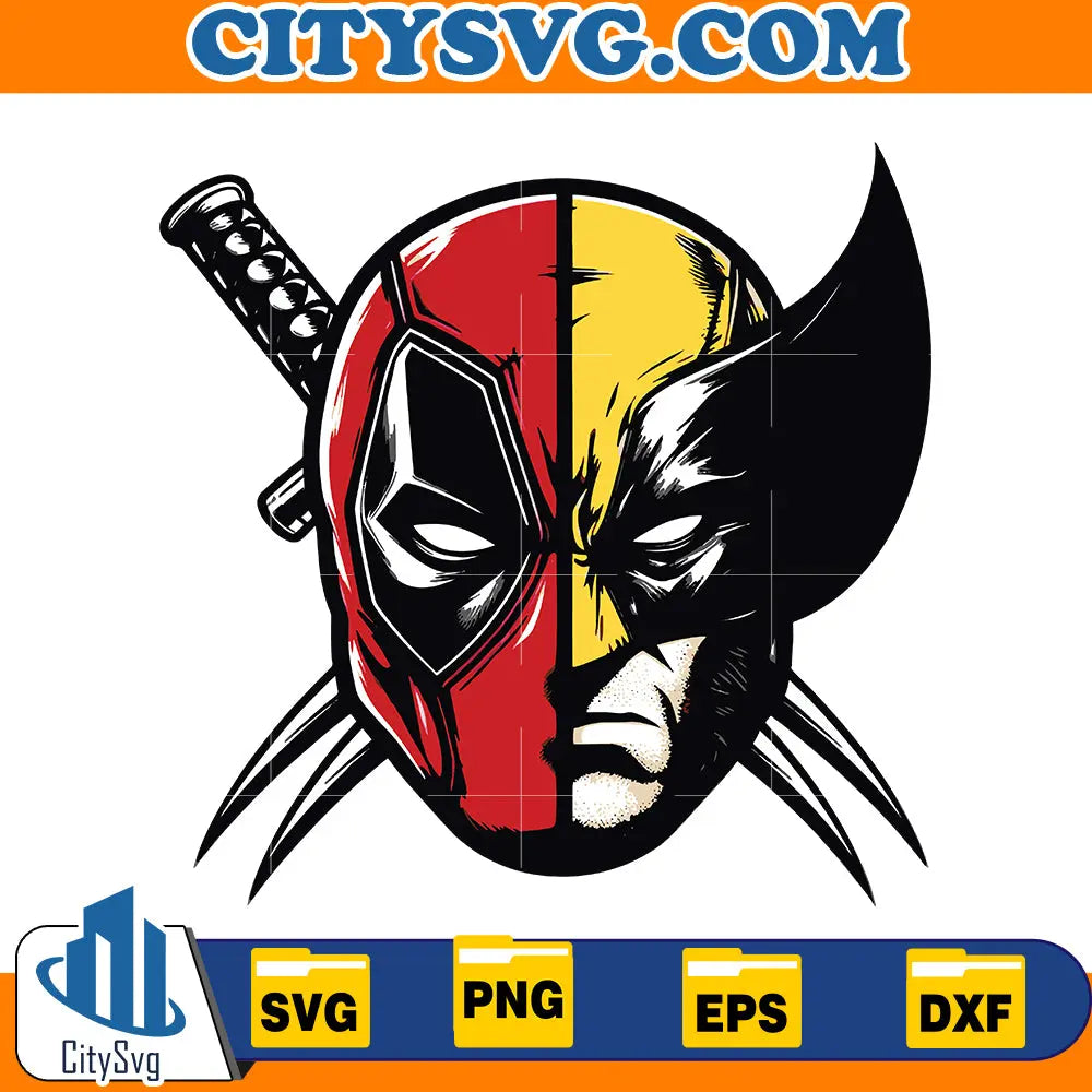 Cute Deadpool Wolverine Svg CitySvg