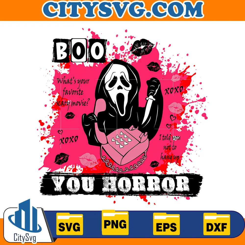 Boo you horror Svg, Pink Ghostface Svg CitySvg