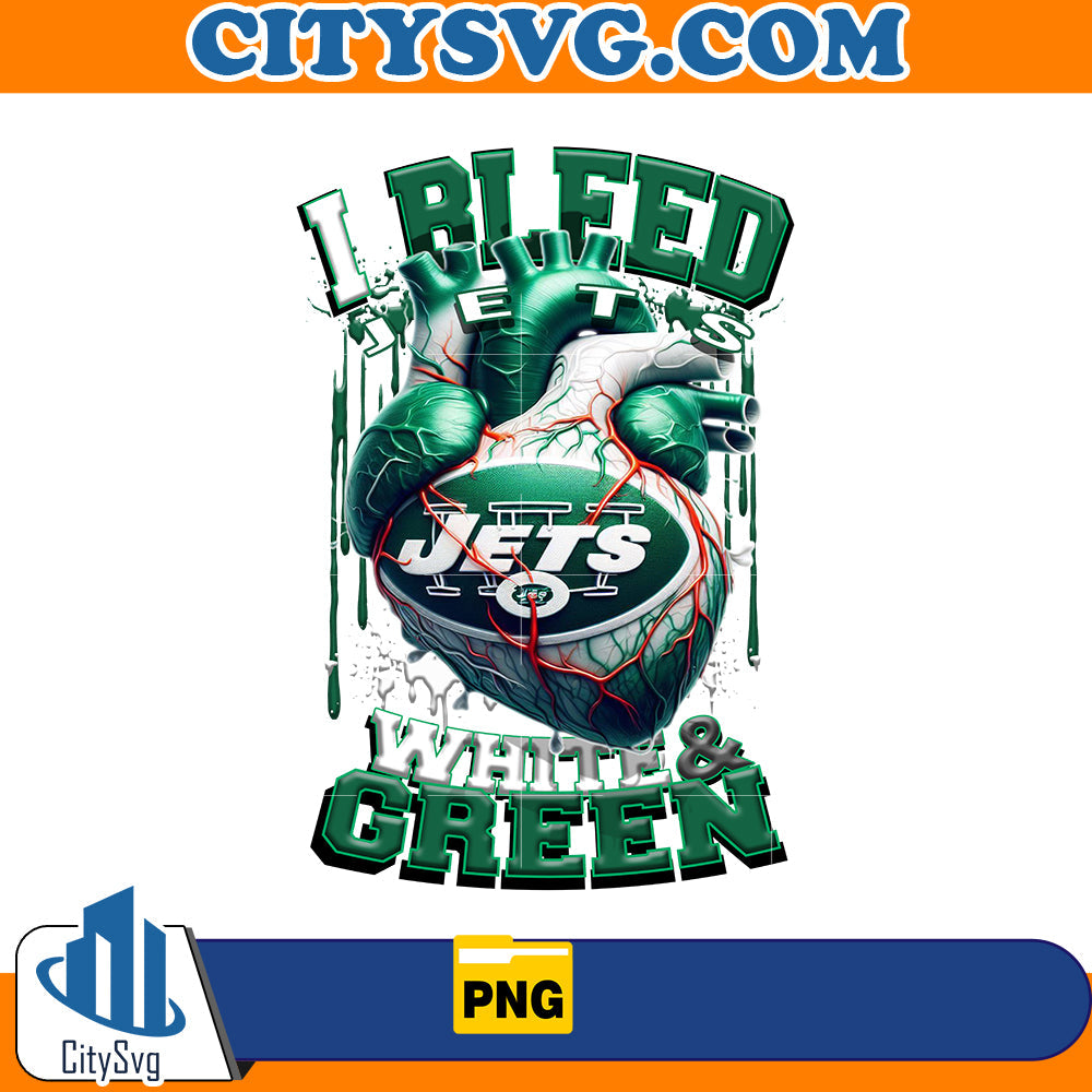 I bleed White & Green Jets Png CitySvg