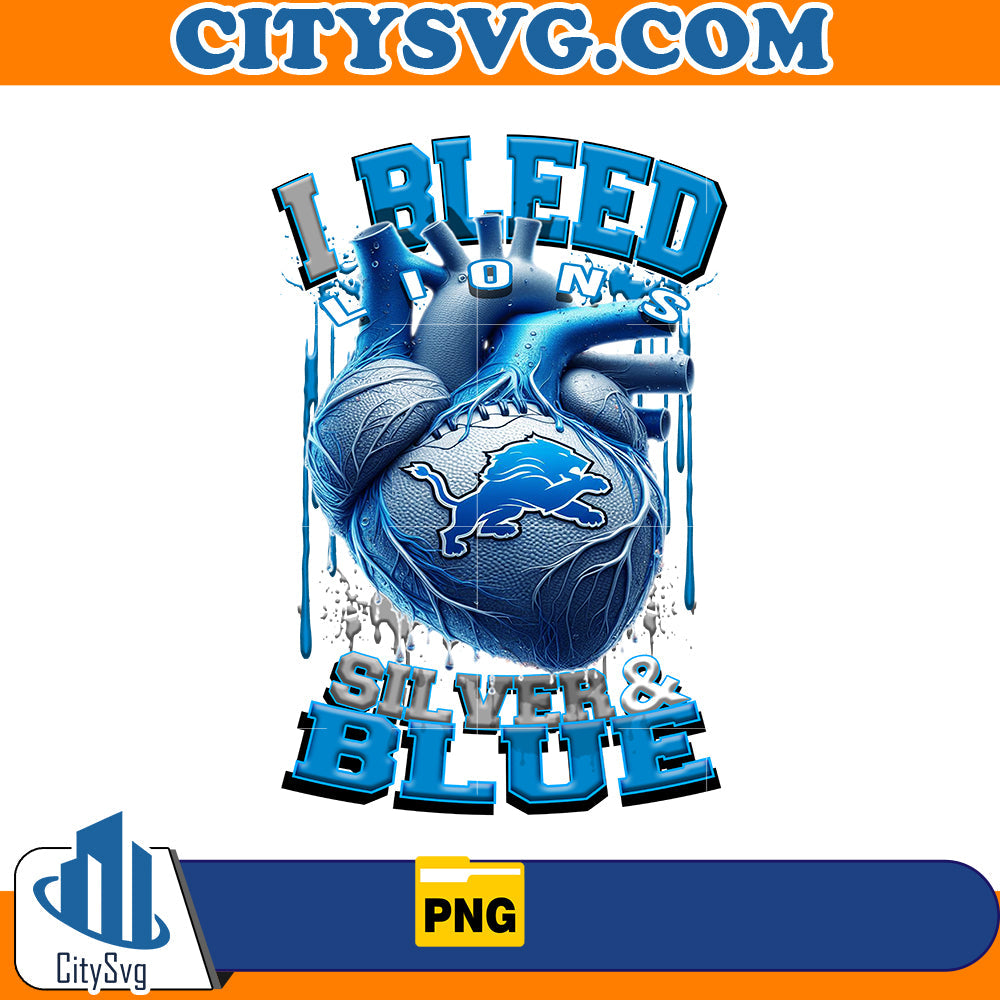 I bleed Silver & Blue Lions Png CitySvg