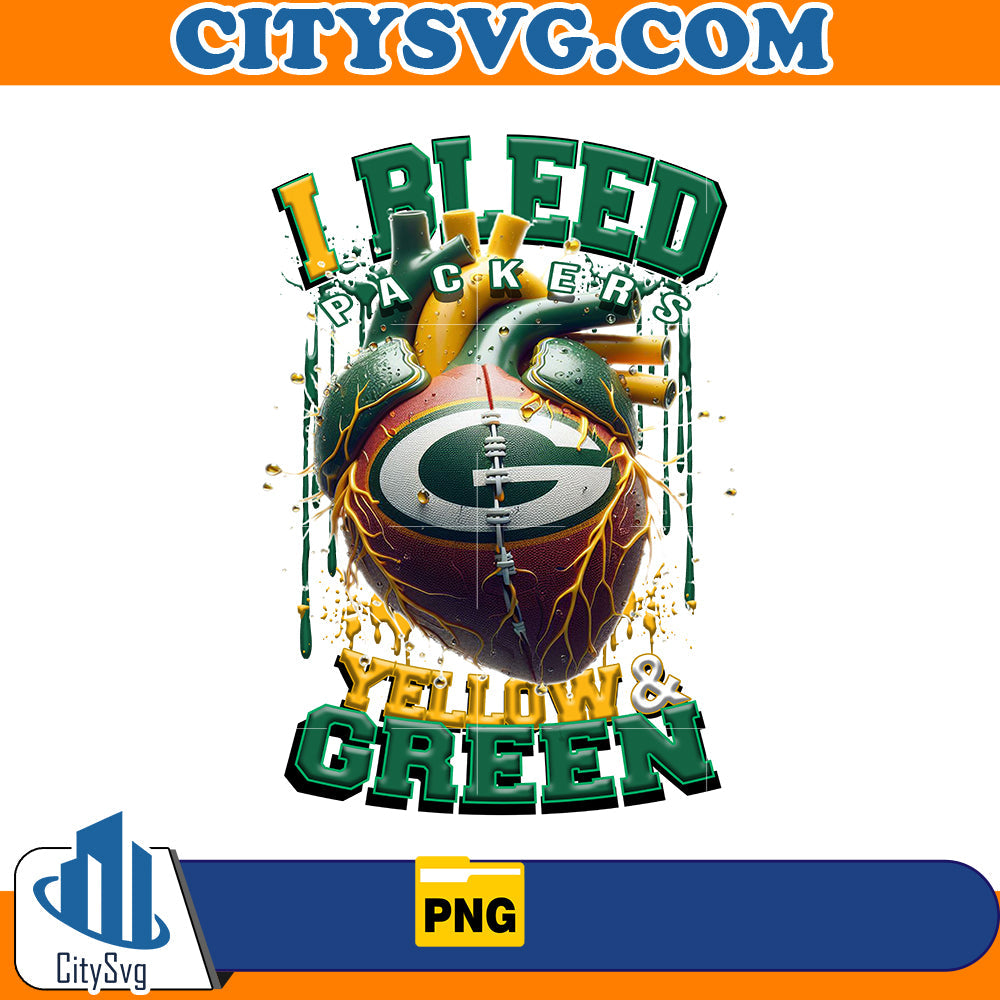 I bleed Yellow & Green Packers Png CitySvg