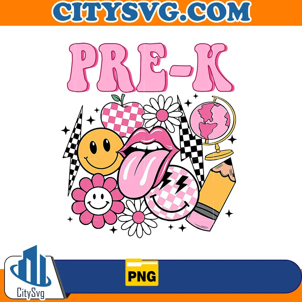 Pre- K Png, Pink Back to school Png CitySvg