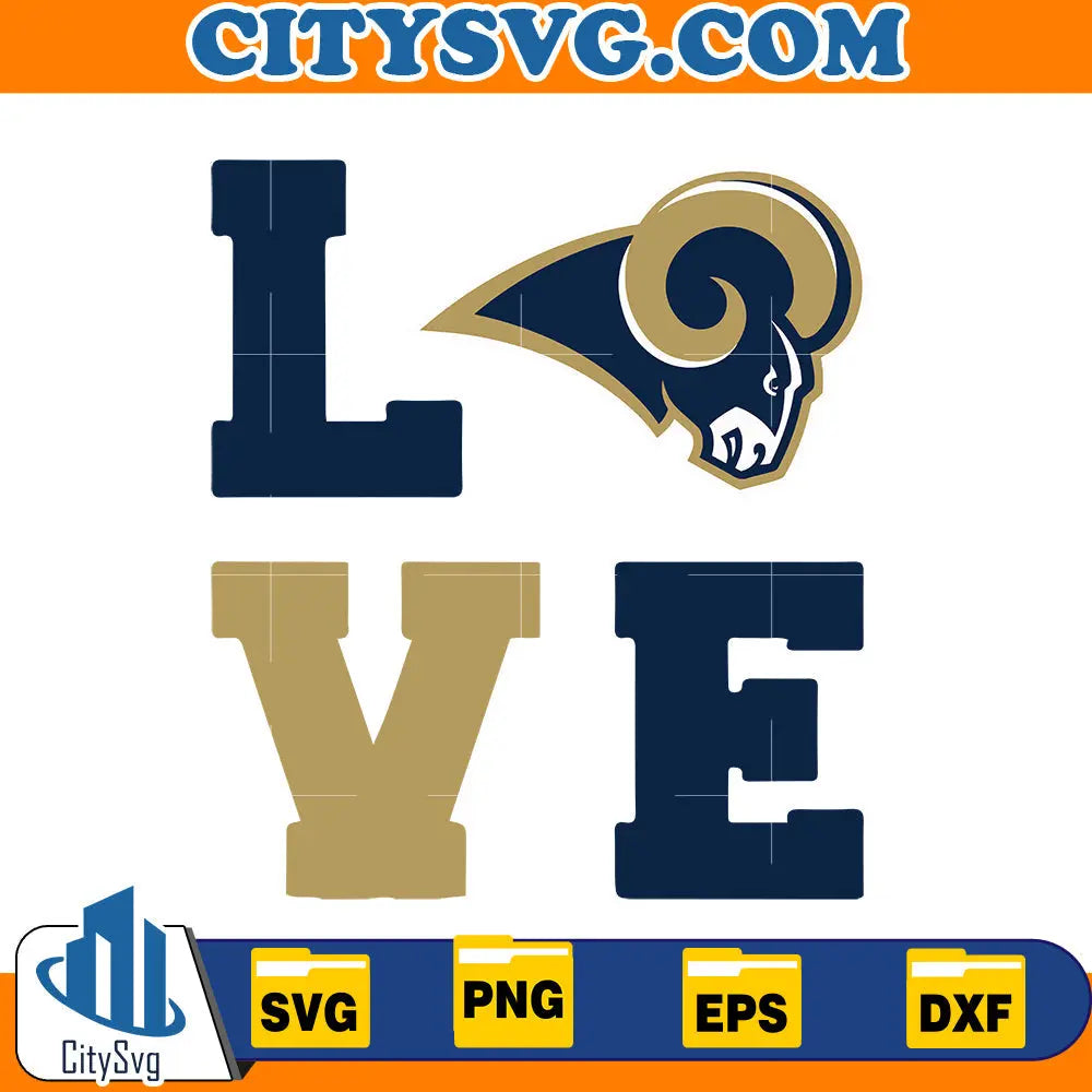 Love Los Angeles Rams Svg – CITYSVG