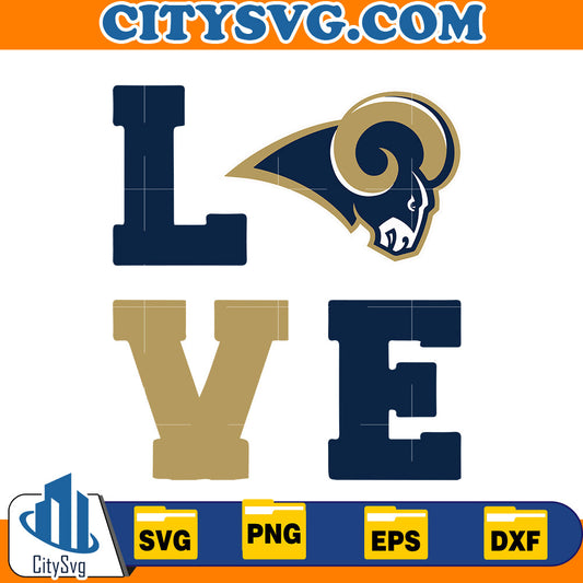 Love Los Angeles Rams Svg