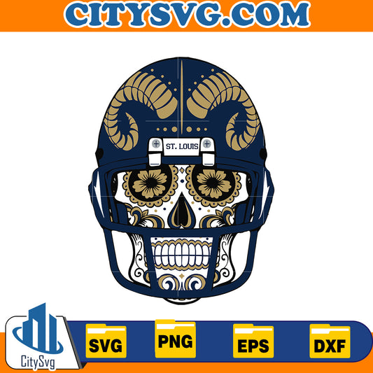 Skull Los Angeles Rams Svg