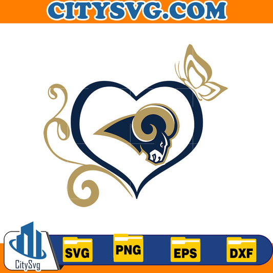 Heart Los Angeles Rams Svg