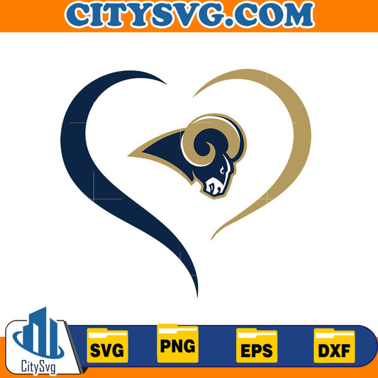 Heart Los Angeles Rams Svg