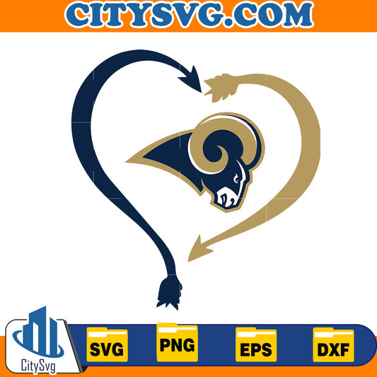 Heart Los Angeles Rams Svg