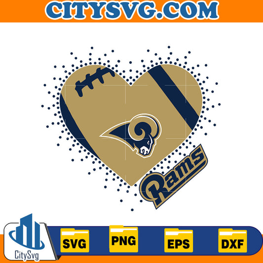 Heart Los Angeles Rams Svg