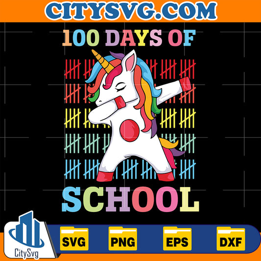 100DaysofSchoolFunnyUnicornBacktoSchoolSvg