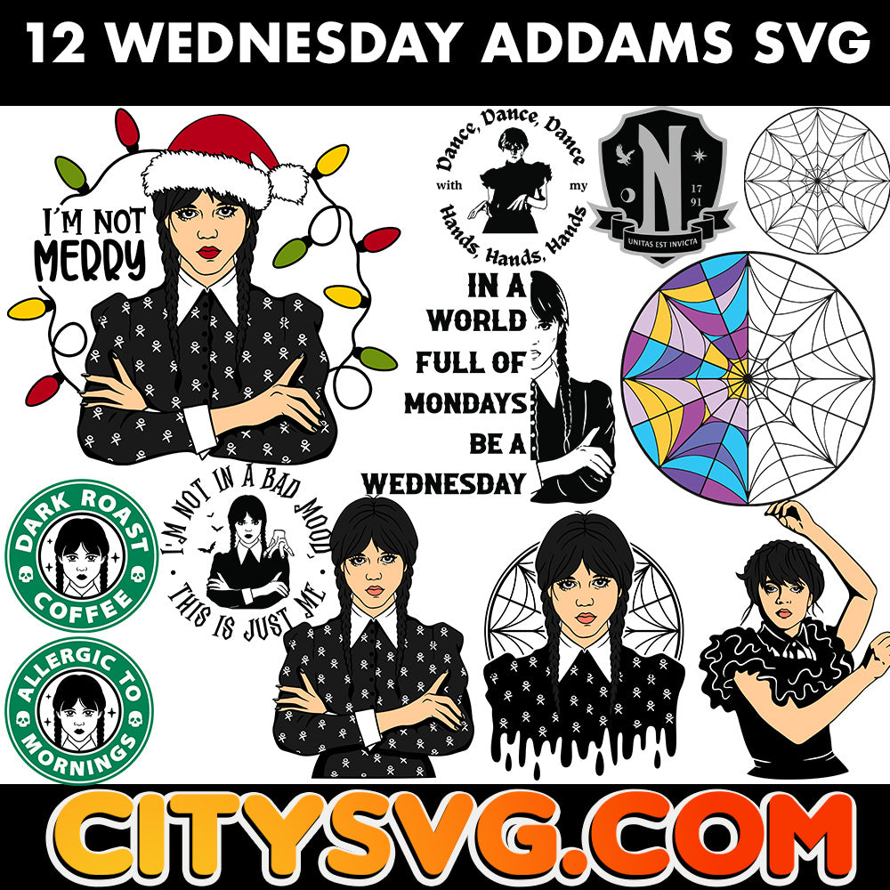 12-wednesday-addams-svg-bundle