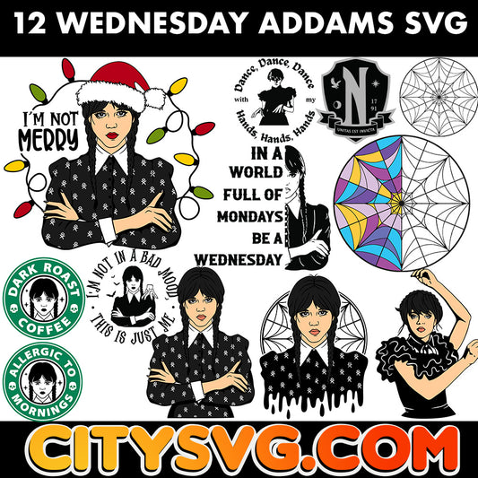 12-wednesday-addams-svg-bundle